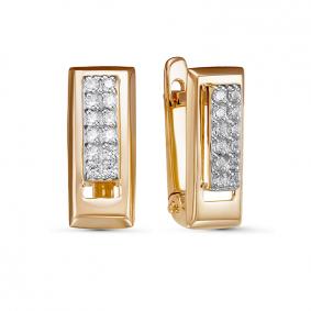 Золотые серьги КЮЗ Del'ta D1200320 с фианитом D1200320 фото
