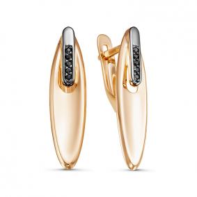 Золотые серьги КЮЗ Del'ta D1200324 с фианитом D1200324 фото