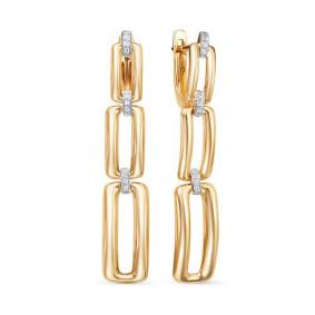 Золотые серьги КЮЗ Del'ta D1200407 с фианитом D1200407 фото