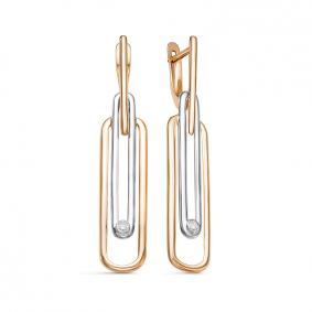 Золотые серьги КЮЗ Del'ta D1200410 с фианитом D1200410 фото