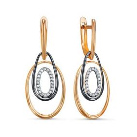 Золотые серьги КЮЗ Del'ta D1200411 с фианитом D1200411 фото