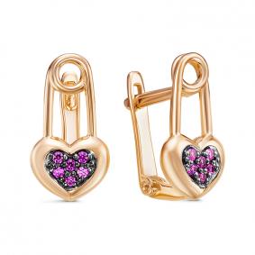 Золотые серьги КЮЗ Del'ta D1200445 с сапфировым корундом D1200445 фото