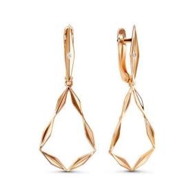 Золотые серьги КЮЗ Del'ta D1200465 с фианитом D1200465 фото