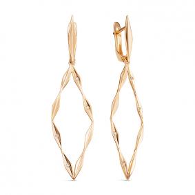 Золотые серьги КЮЗ Del'ta D1200481 с фианитом D1200481 фото