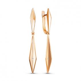 Золотые серьги КЮЗ Del'ta D1200488 с фианитом D1200488 фото