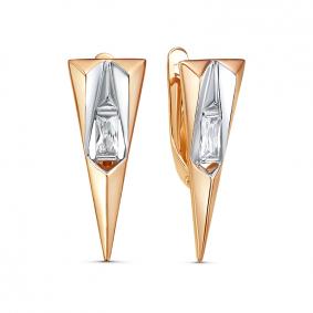 Золотые серьги КЮЗ Del'ta D1200508 с фианитом D1200508 фото