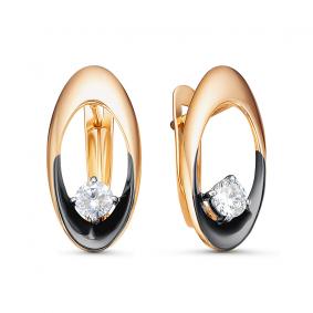 Золотые серьги КЮЗ Del'ta D1200516 с фианитом D1200516 фото