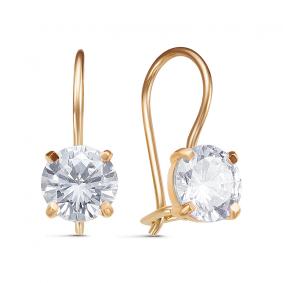 Золотые серьги КЮЗ Del'ta D1200554 с фианитом D1200554 фото