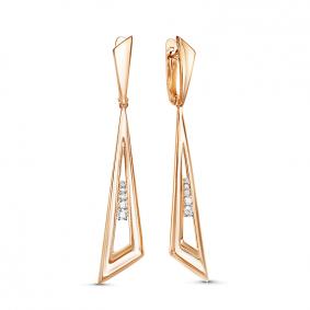 Золотые серьги КЮЗ Del'ta D1200557 с фианитом D1200557 фото