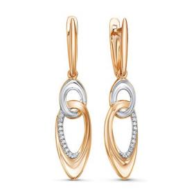 Золотые серьги КЮЗ Del'ta D1200562 с фианитом D1200562 фото