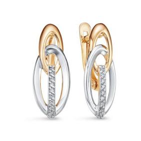 Золотые серьги КЮЗ Del'ta D1200612 с фианитом D1200612 фото