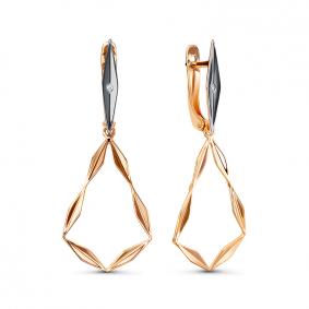 Золотые серьги КЮЗ Del'ta D1200647 с фианитом D1200647 фото