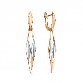 Золотые серьги КЮЗ Del'ta D1200661 с фианитом D1200661 фото