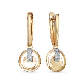 Золотые серьги КЮЗ Del'ta D1200714 с фианитом D1200714 фото