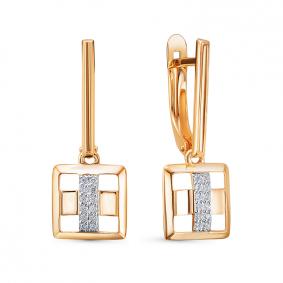 Золотые серьги КЮЗ Del'ta D1200715 с фианитом D1200715 фото