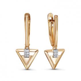 Золотые серьги КЮЗ Del'ta D1200716 с фианитом D1200716 фото