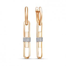 Золотые серьги КЮЗ Del'ta D1200721 с фианитом D1200721 фото