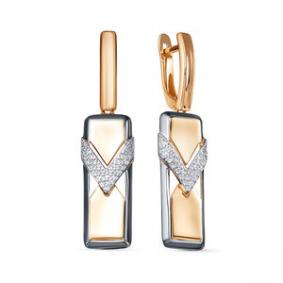 Золотые серьги КЮЗ Del'ta D1200724 с фианитом D1200724 фото