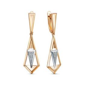 Золотые серьги КЮЗ Del'ta D1200729 с фианитом D1200729 фото