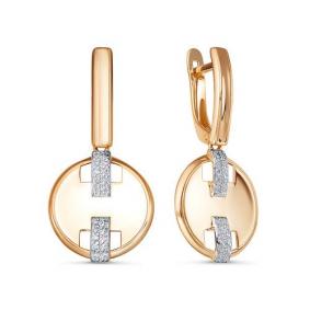 Золотые серьги КЮЗ Del'ta D1200731 с фианитом D1200731 фото