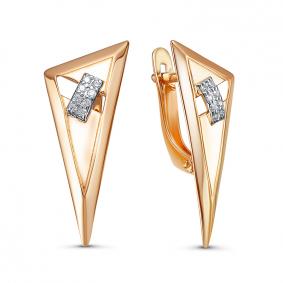 Золотые серьги КЮЗ Del'ta D1200738 с фианитом D1200738 фото