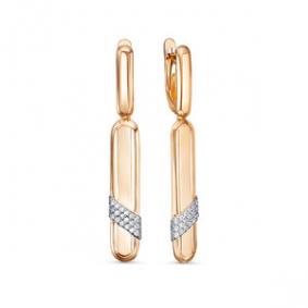 Золотые серьги КЮЗ Del'ta D1200740 с фианитом D1200740 фото