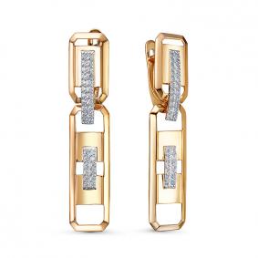 Золотые серьги КЮЗ Del'ta D1200745 с фианитом D1200745 фото