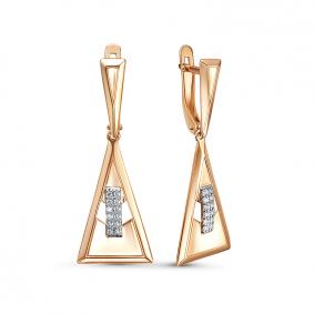 Золотые серьги КЮЗ Del'ta D1200746 с фианитом D1200746 фото