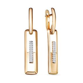 Золотые серьги КЮЗ Del'ta D1200762 с фианитом D1200762 фото