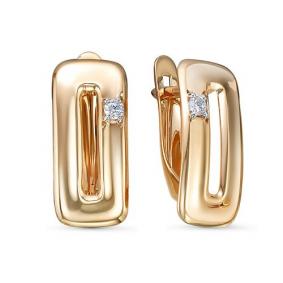 Золотые серьги КЮЗ Del'ta D1200776 с фианитом D1200776 фото