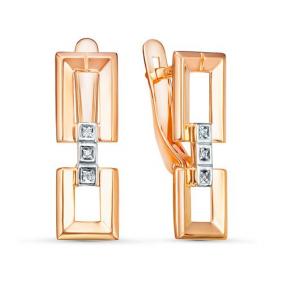Золотые серьги КЮЗ Del'ta D1200839 с фианитом D1200839 фото