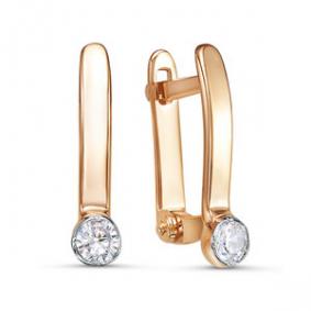 Золотые серьги КЮЗ Del'ta D1200911 с фианитом D1200911 фото