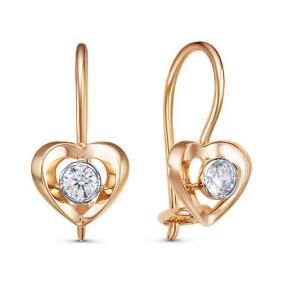 Золотые серьги КЮЗ Del'ta D1200914 с фианитом D1200914 фото