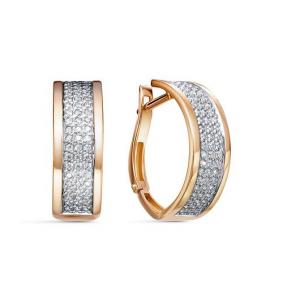 Золотые серьги КЮЗ Del'ta D1200921 с фианитом D1200921 фото