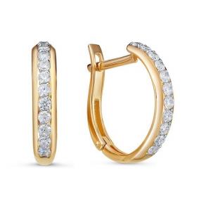 Золотые серьги КЮЗ Del'ta D1200924 с фианитом D1200924 фото