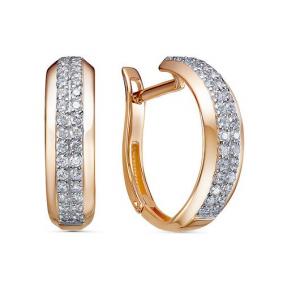 Золотые серьги КЮЗ Del'ta D1200925 с фианитом D1200925 фото