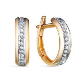 Золотые серьги КЮЗ Del'ta D1200929 с фианитом D1200929 фото