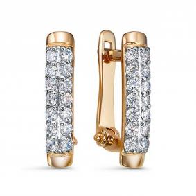 Золотые серьги КЮЗ Del'ta D1200973 с фианитом D1200973 фото