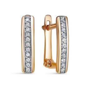 Золотые серьги КЮЗ Del'ta D1200979 с фианитом D1200979 фото