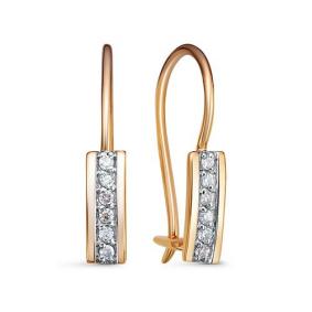 Золотые серьги КЮЗ Del'ta D1200984 с фианитом D1200984 фото