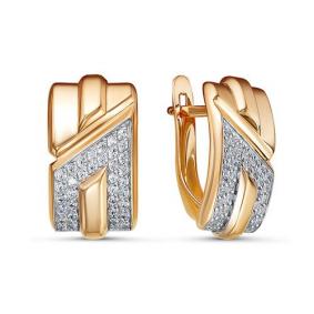 Золотые серьги КЮЗ Del'ta D1201079 с фианитом D1201079 фото