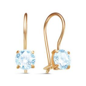 Золотые серьги КЮЗ Del'ta D1201105 с фианитом D1201105 фото