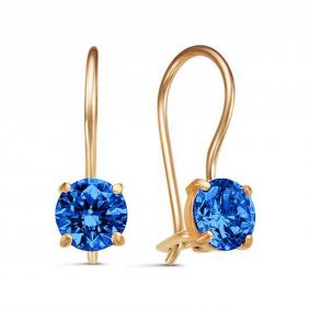 Золотые серьги КЮЗ Del'ta D1201107 с фианитом D1201107 фото