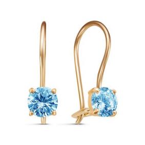 Золотые серьги КЮЗ Del'ta D1201109 с фианитом D1201109 фото