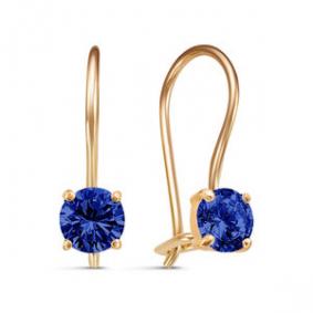 Золотые серьги КЮЗ Del'ta D1201111 с фианитом D1201111 фото