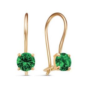 Золотые серьги КЮЗ Del'ta D1201113 с фианитом D1201113 фото