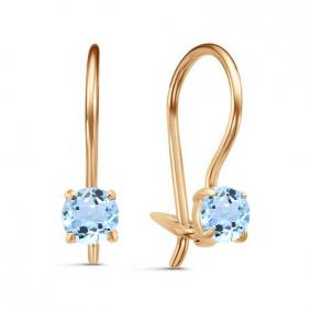 Золотые серьги КЮЗ Del'ta D1201114 с фианитом D1201114 фото