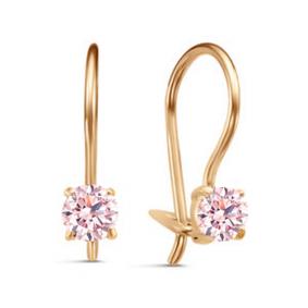 Золотые серьги КЮЗ Del'ta D1201115 с фианитом D1201115 фото