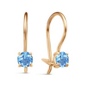 Золотые серьги КЮЗ Del'ta D1201116 с фианитом D1201116 фото