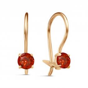 Золотые серьги КЮЗ Del'ta D1201117 с фианитом D1201117 фото